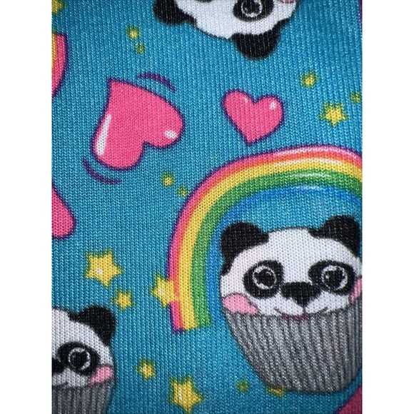 Sleep On IT Girls Multi Color Pajama Pants Med Size 10/12 Panda Rainbow Hearts - Picture 6 of 6